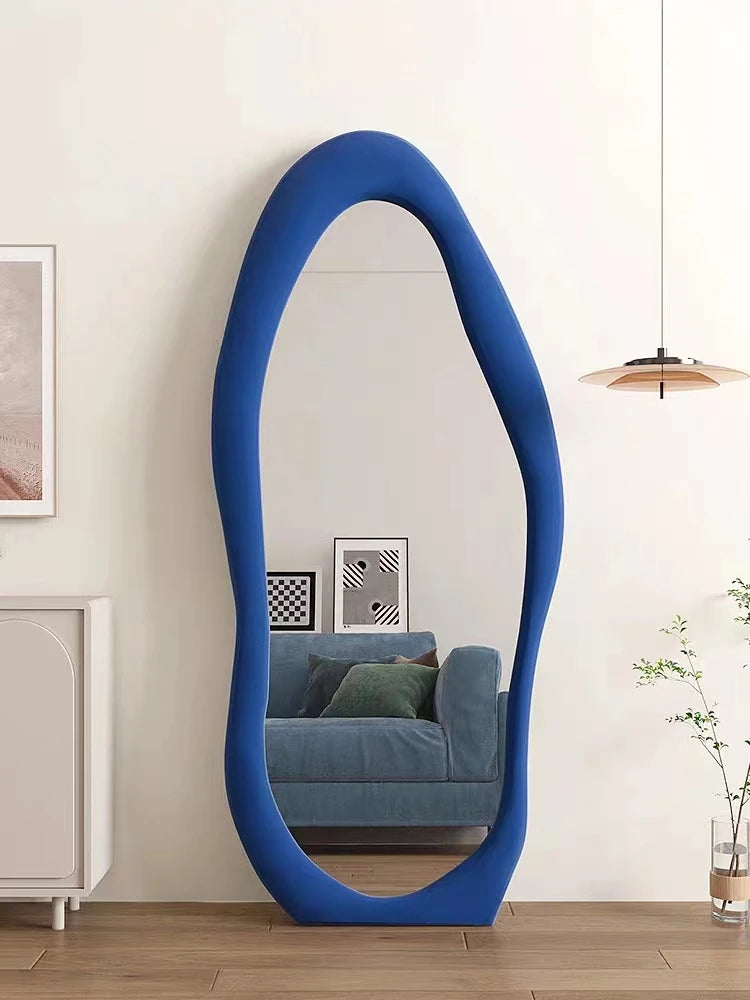 Wall Floor Mirrors Full Length Decor Large Shape Stand Standing Decorative Arch Home Irregular With Body Modern Wavy Mirror