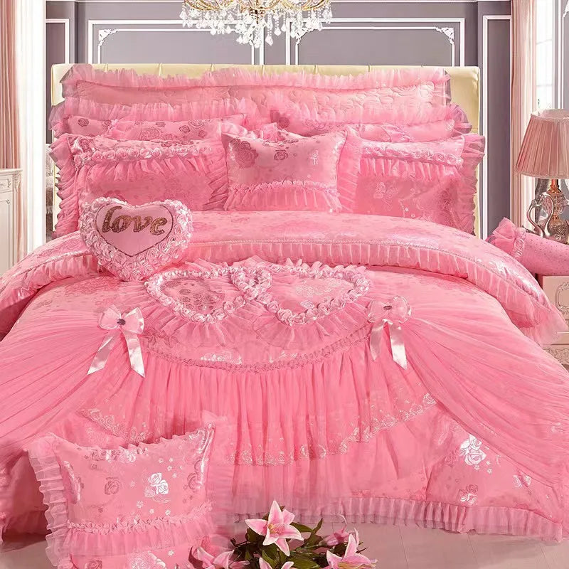 Luxury Duvet Bedding Set Queen Size Silk Quilt Comforter Bed Sheet Bedding Sets Wholesale