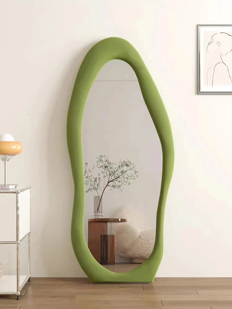 Wall Floor Mirrors Full Length Decor Large Shape Stand Standing Decorative Arch Home Irregular With Body Modern Wavy Mirror