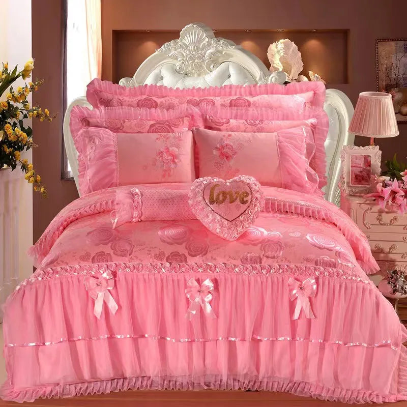 Luxury Duvet Bedding Set Queen Size Silk Quilt Comforter Bed Sheet Bedding Sets Wholesale