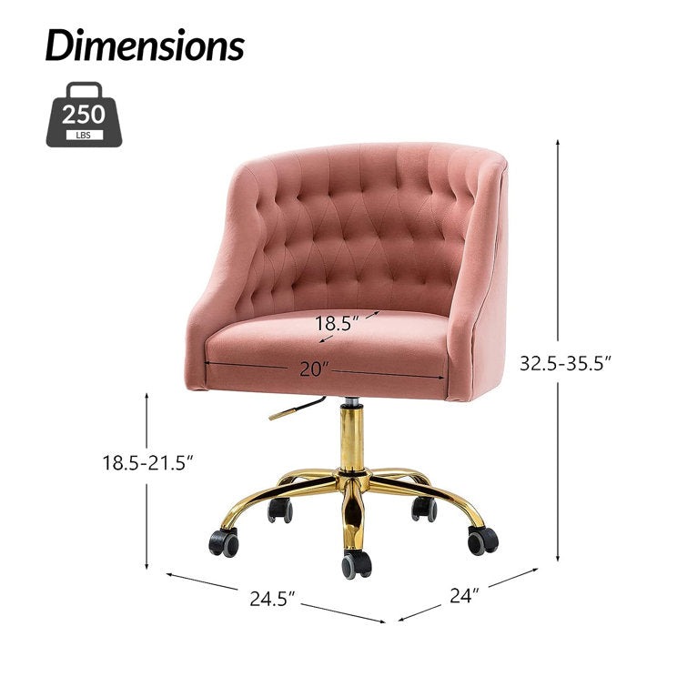 Louise Velvet Hand-Curated Task ChairLouise Velvet Hand-Curated Task Chair